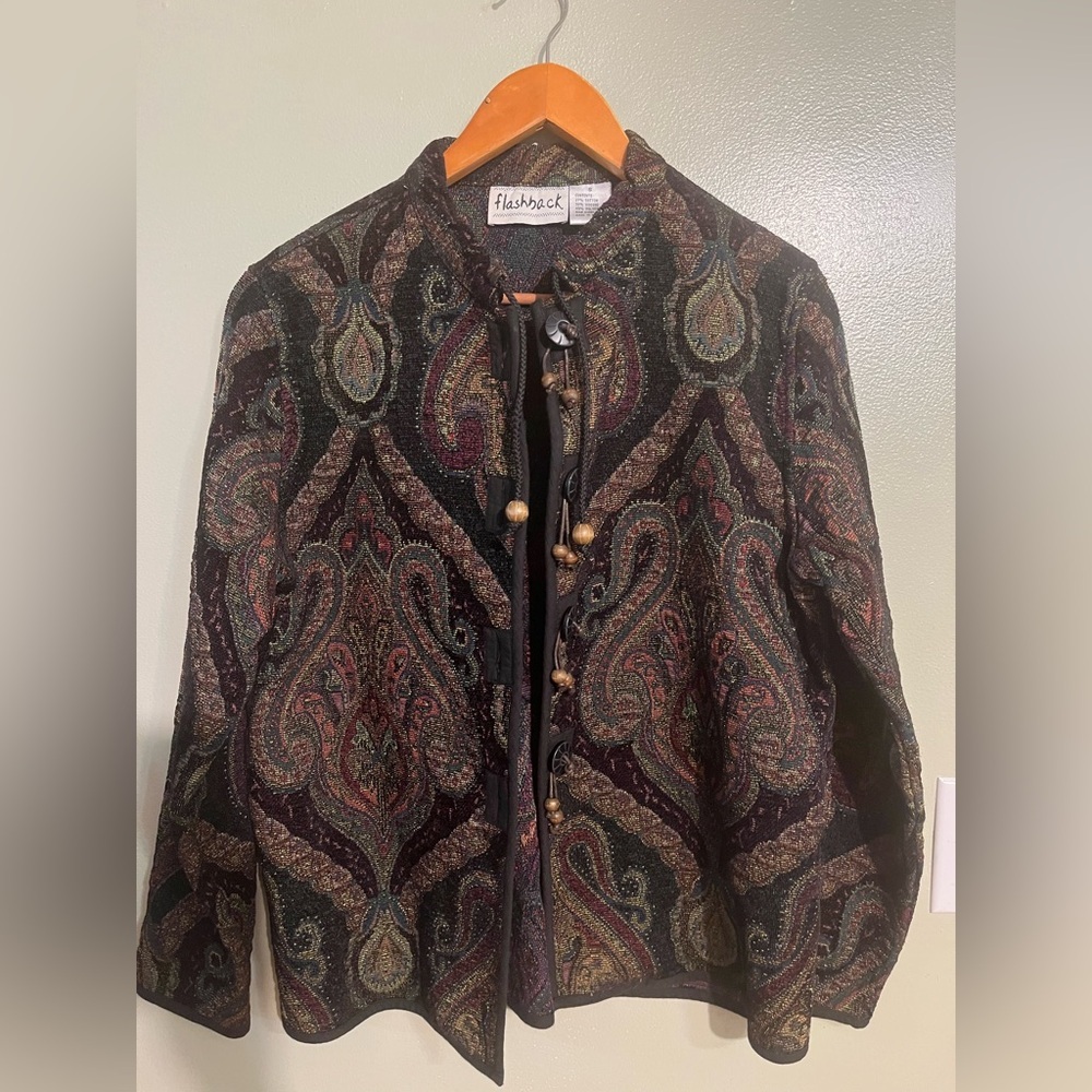 Flashback Women's Multicolor Paisley Jacket Artsy Preppy S